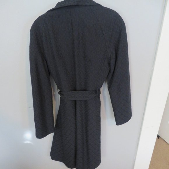 Navy blue jacquered overcoat - Picture 11 of 12